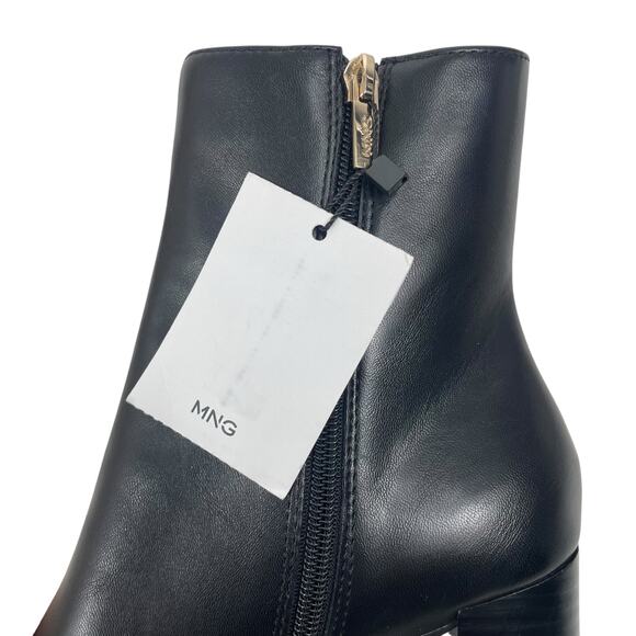 Mango Pointed Toe Block Heel Ankle Boots Black Size 37/ 6.5 - Picture 12 of 12